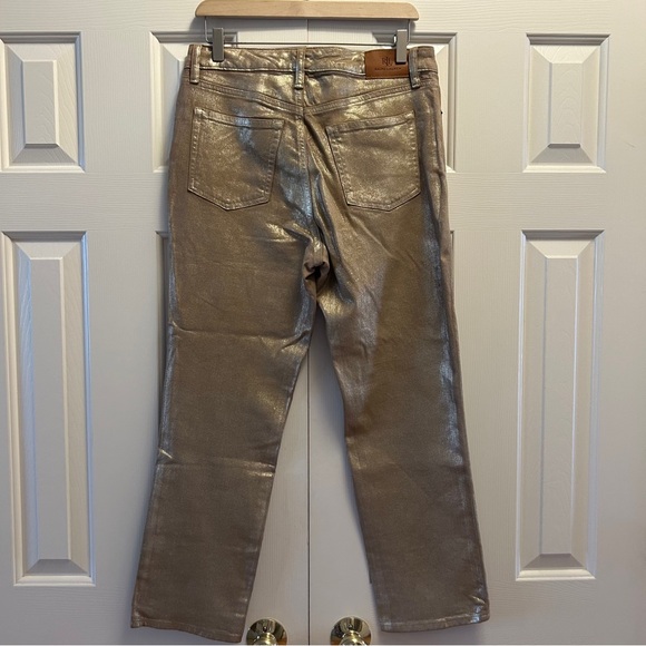 Lauren Ralph Lauren Gold Metallic Sparkle Jeans - Picture 8 of 8